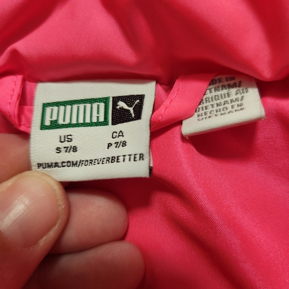 Kids Hot Pink Puma Puffer Vest - Picture 3 of 4